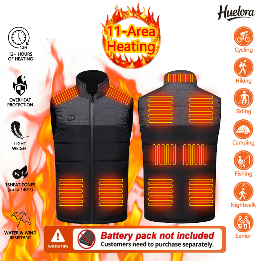 Outdoor Power Bank - 11 Area Heated Stand-collar Vest Men