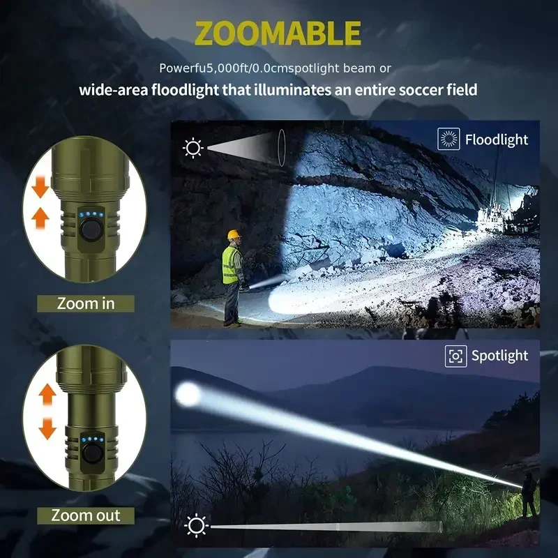 Bright Zoomable Flashlight w/  - Outdoor Power Bank recension och pris
