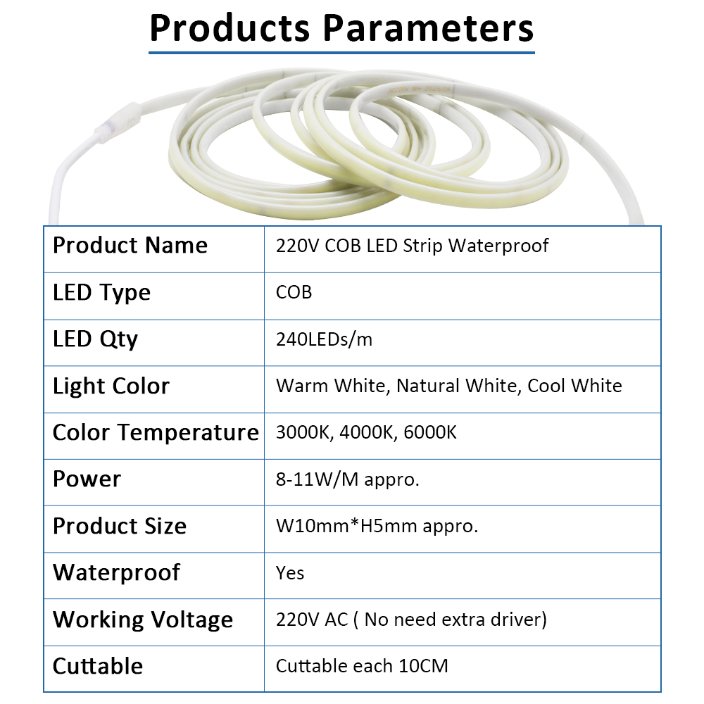 220V IP67 Waterproof COB Led S - Outdoor Power Hub recension och pris