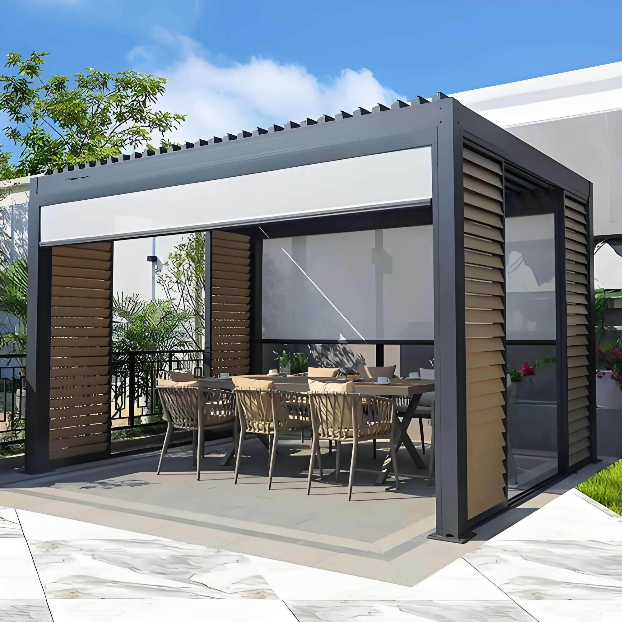 Power Driven Aluminum Pergola  - Outdoor Power For Gazebo recension och pris