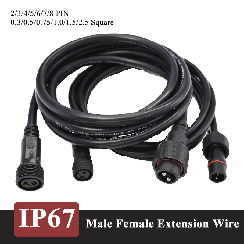 IP67 Waterproof Male Female Do - Outdoor Power Lead recension och pris