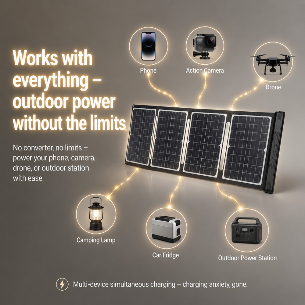 40W 18V Foldable Solar Panel w - Outdoor Power Lead recension och pris