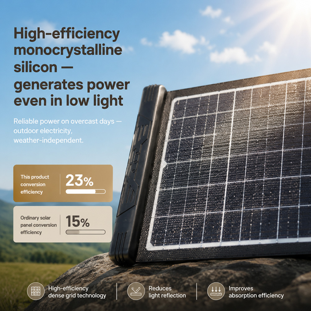 40W 18V Foldable Solar Panel w - Outdoor Power Lead recension och pris