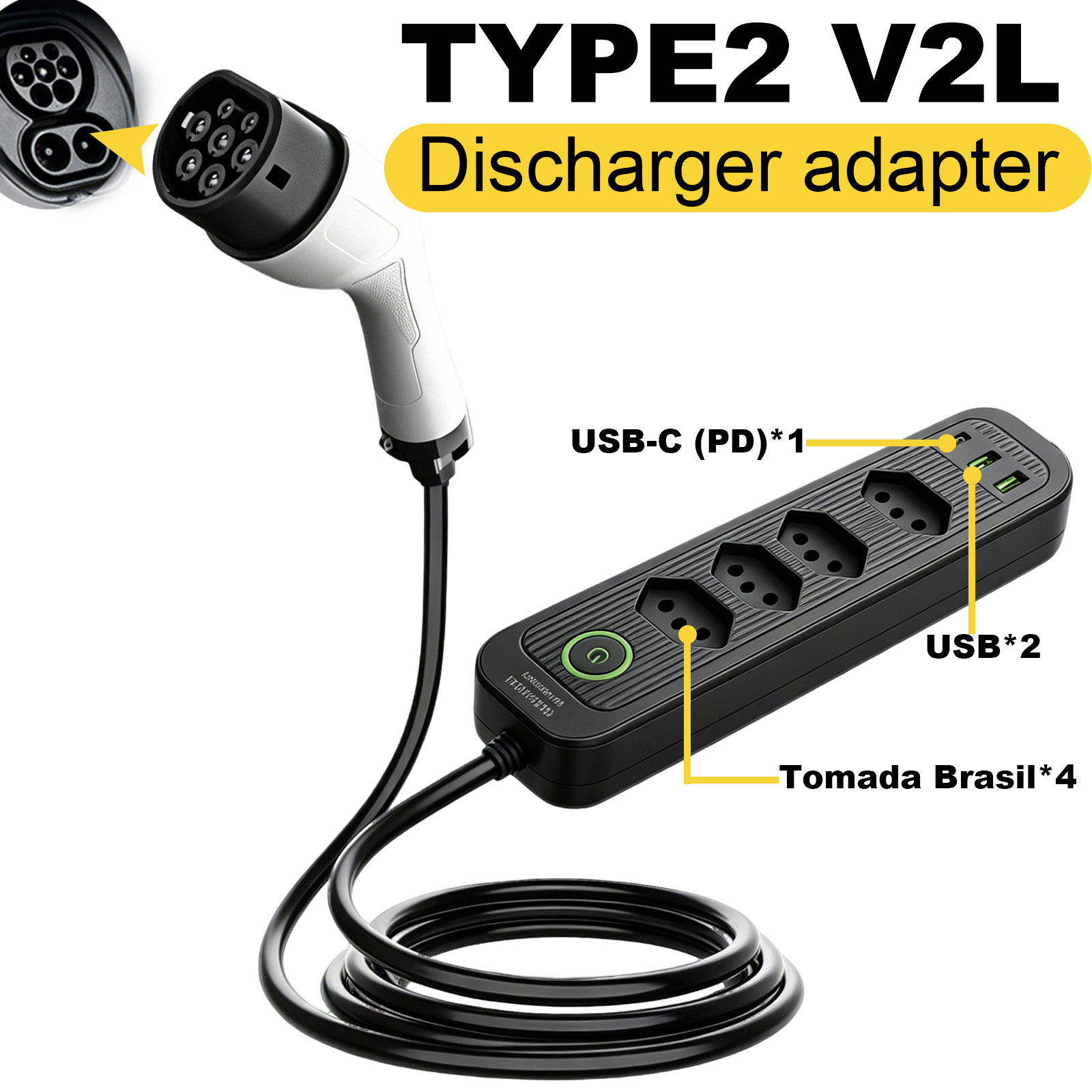 Type2 V2L Discharge Adapter 16 - Outdoor Power Hub recension och pris