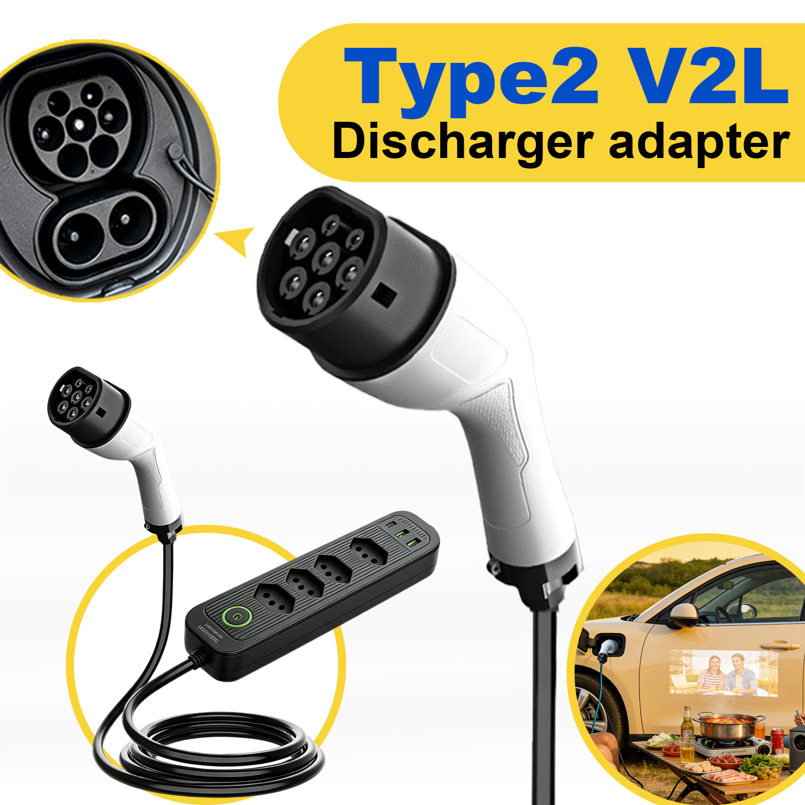Type2 V2L Discharge Adapter 16 - Outdoor Power Hub recension och pris