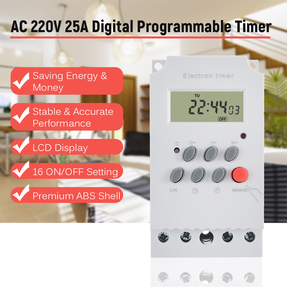 AC 220V 25A Digital Programmab - Outdoor Power Timer recension och pris