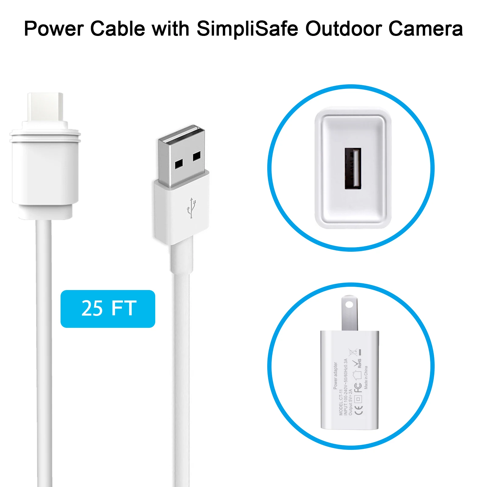 7.6m /25ft Charging Cable powe - Outdoor Power Lead recension och pris