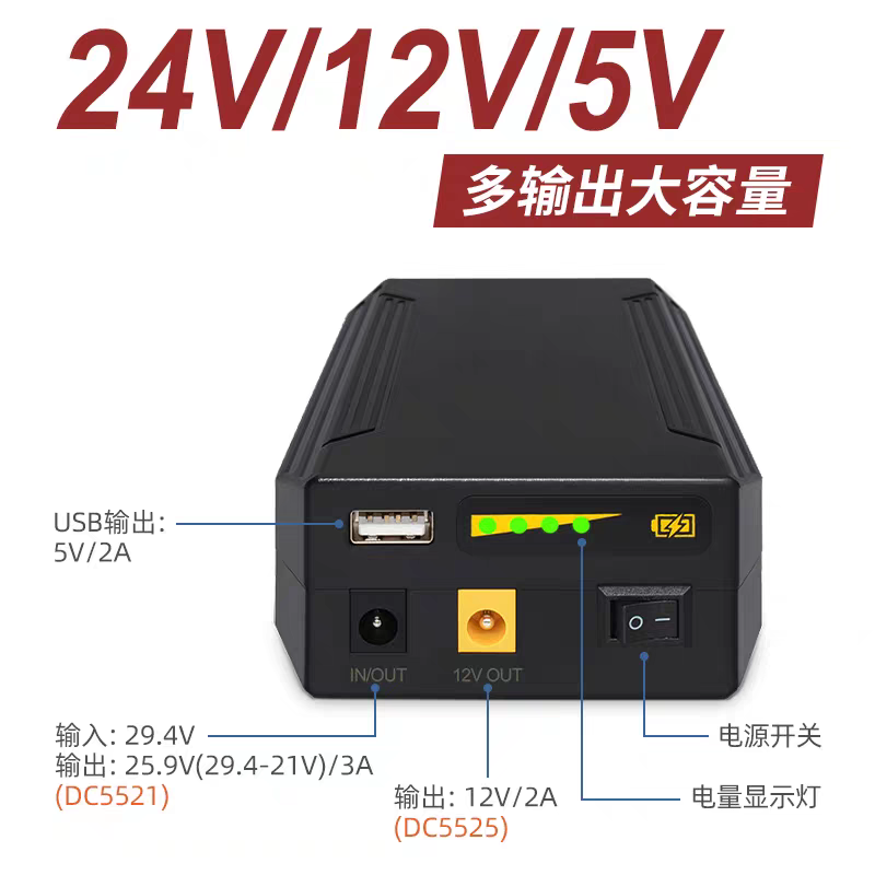 24V 12V 5V 22400MAH Li-ion USB - Outdoor Power Vacuum recension och pris