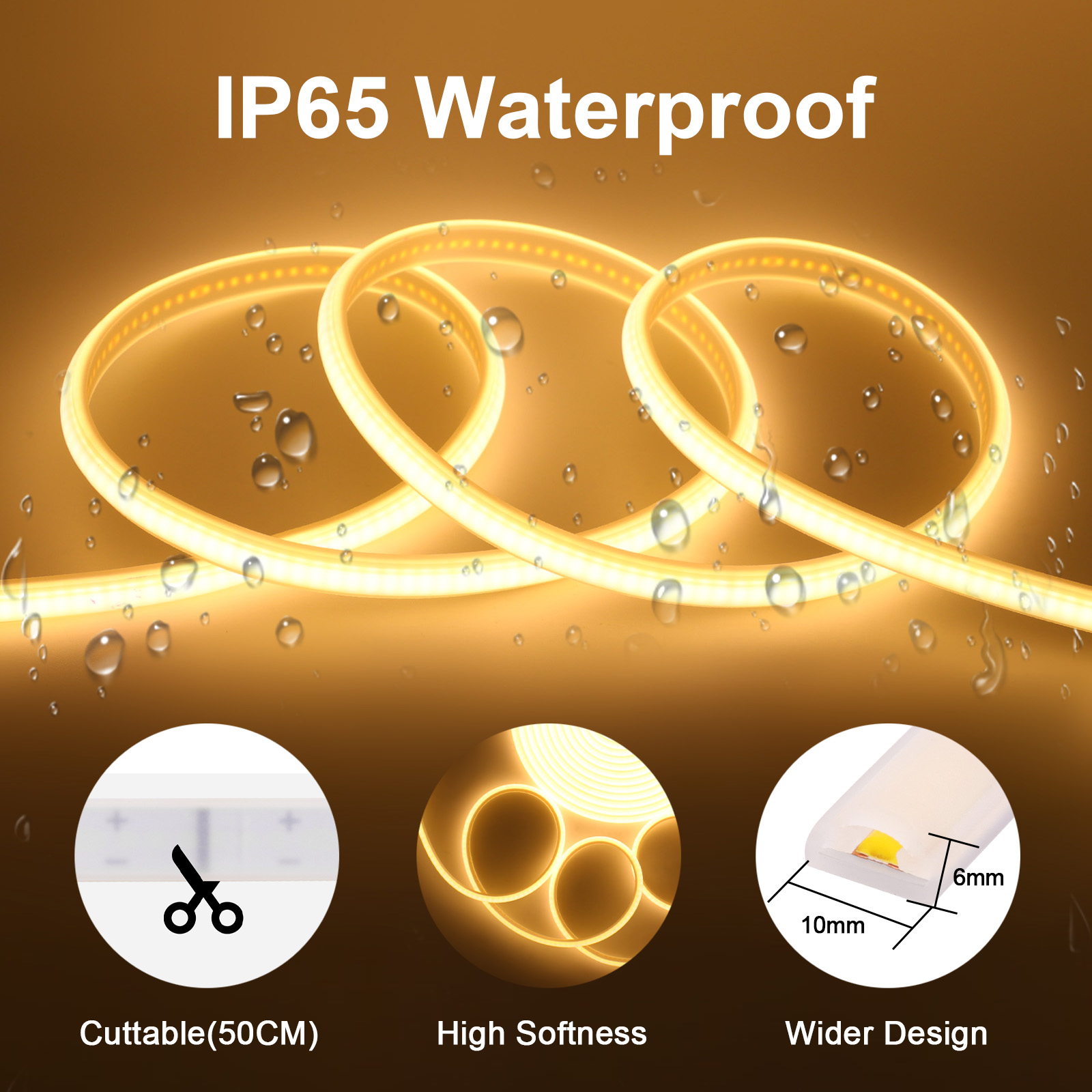 Dimmable COB LED Strip Light 2 - Outdoor Power Hub recension och pris
